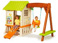 Детский игровой домик вполне может выступить и в роли игрового комплекса. Источник http://www.bawi.ru
