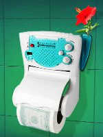 Держатель для туалетной бумаги с радиоприемником и часами не даст Вам ни заскучать, ни засидеться… Источник http://funnygifts.ru